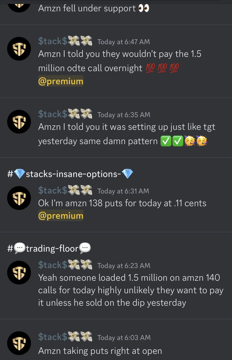 $spy $amzn since X doesn’t let my stocktwits automatically update here I’ll start posting here too so you don’t miss all the 100% trades I give out we banked  900% on $amzn today