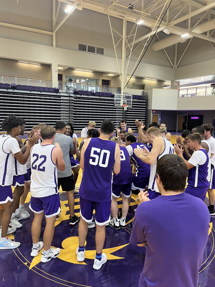 sclark21_'s tweet photo. Day 1 down and I LOVED every second. These guys WORKED today ‼️🔥🔥

S/O to my assistants @TannerBlyly @CoachJonCook and @seanbrock2423 for their contributions today. Couldn’t do it without you. 
@BlufftonUMbk 

#NewEra #StackWood 
🟣⚪️🦫 https://t.co/HiKUaDJaqC