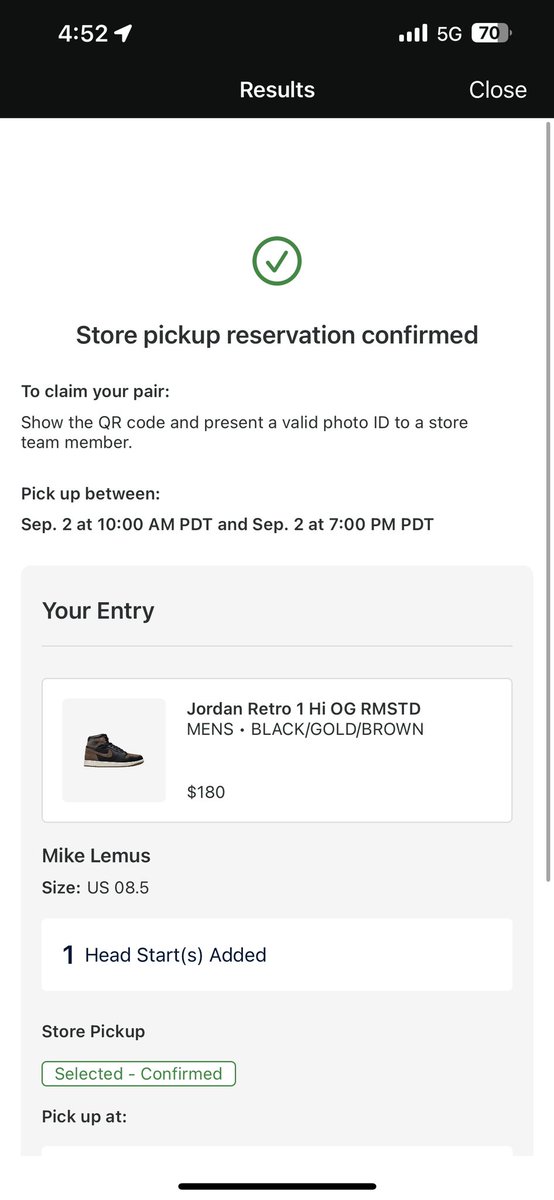 GTIMike_V's tweet photo. @snkr_twitr Waitlist Dub! 🔥 https://t.co/0Qts6JYDxT