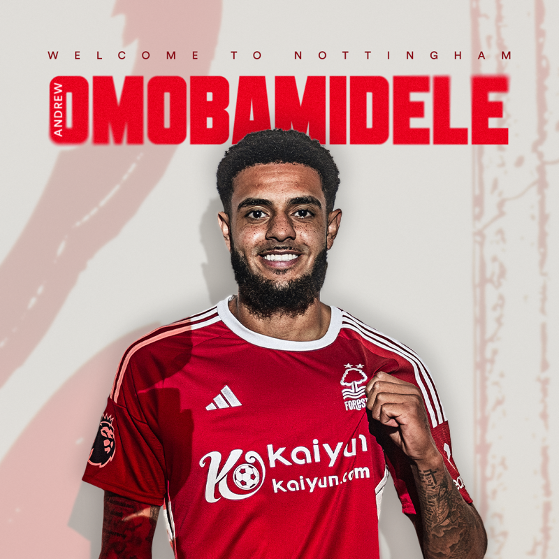 NFFC's tweet photo. Nottingham Forest is delighted to announce the signing of Andrew Omobamidele on a five-year deal โ๏ธ
#NFFC | #WelcomeAndrew ๐ฎ๐ช