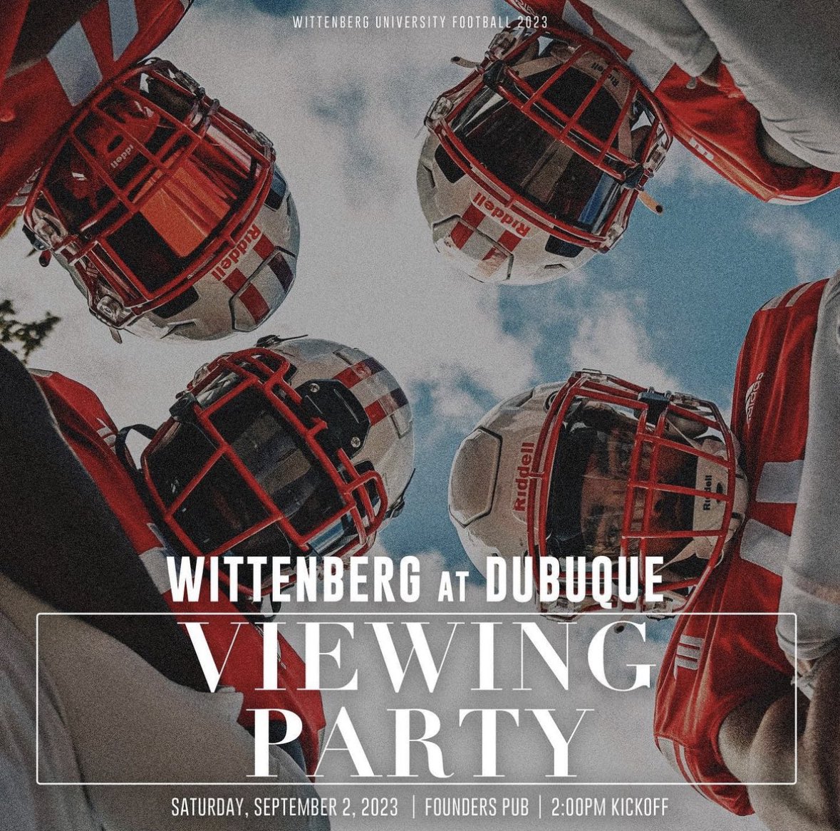 Stop through Founders Saturday to watch <a href="/WittFootball/">Wittenberg Football</a> take on Dubuque! Live stream starts at 2pm!