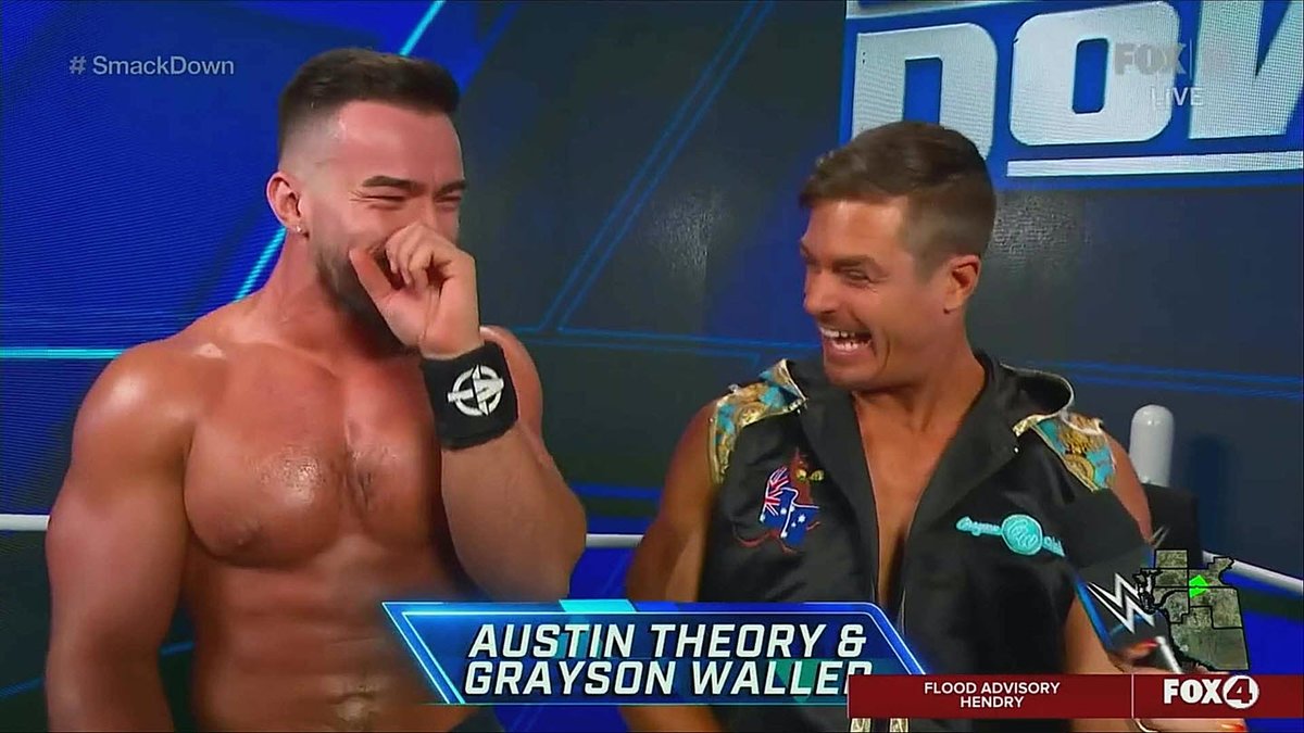 ringsidenews_'s tweet photo. What do we call this duo? #WWE #SmackDown https://t.co/qUnQlEJgqm