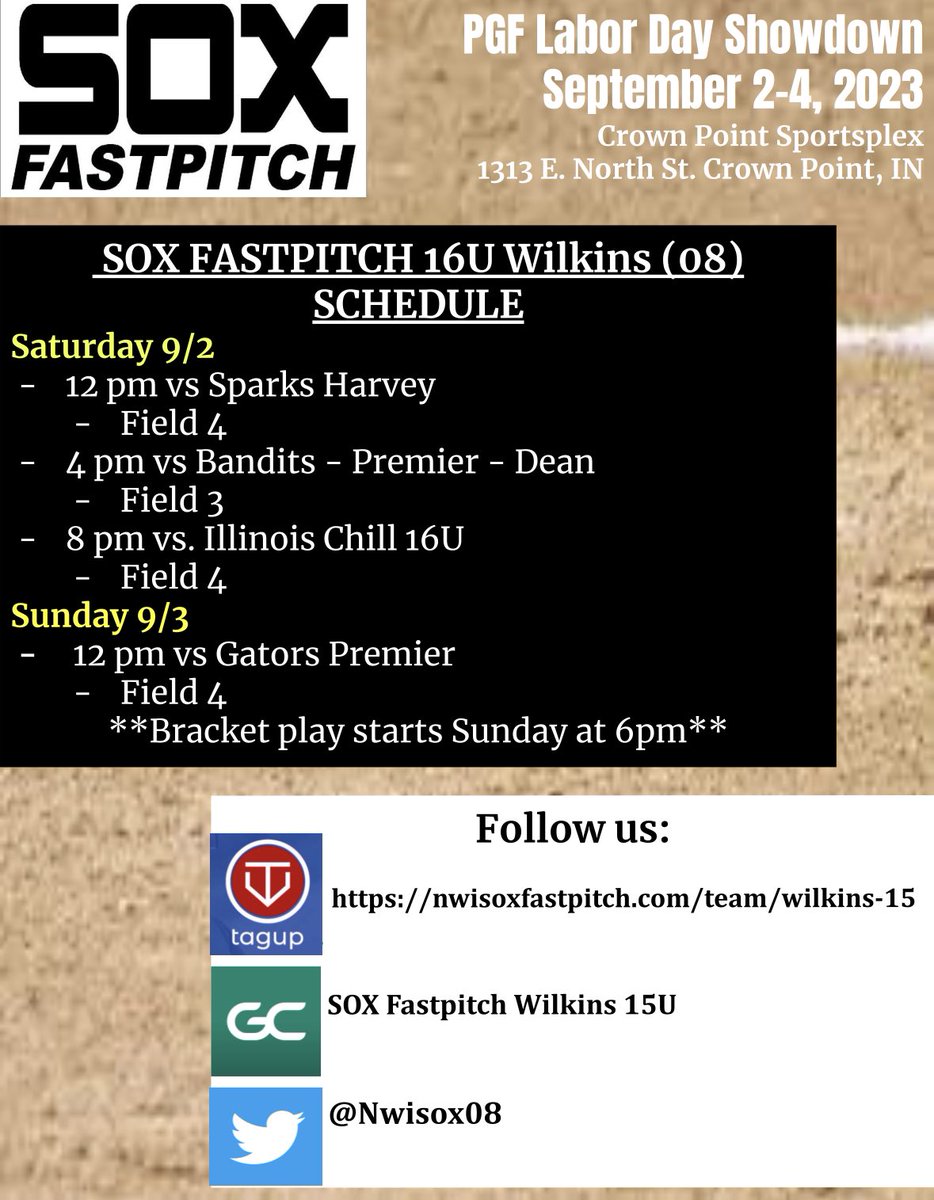 Looking forward to hitting the field this weekend at the @PGF_Showdown! Let’s go SOX!