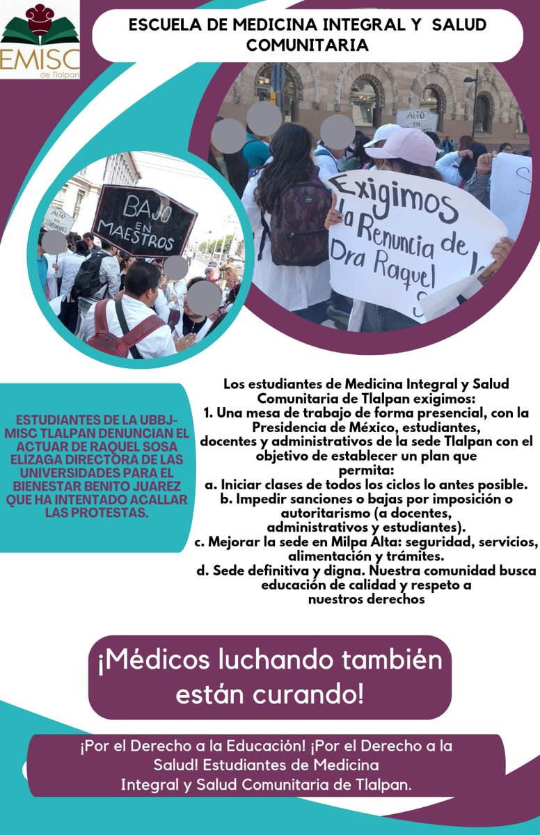 Medicosbla23071's tweet photo. @Claudiashein @lopezobrador_ Que se empiece desde la formación medica no hegemónica, con aulas dignas y profesores suficientes. https://t.co/JeNU3Nbqb8