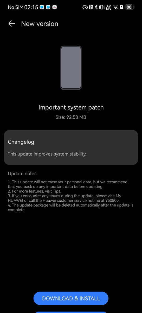 fabrizio_degni's tweet photo. A new "Important system patch" for system stability improvement has been released by #Huawei for the #HuaweiP50Pro with #Kirin9000.
#firmware #HarmonyOS3 https://t.co/74XTnvLQgu