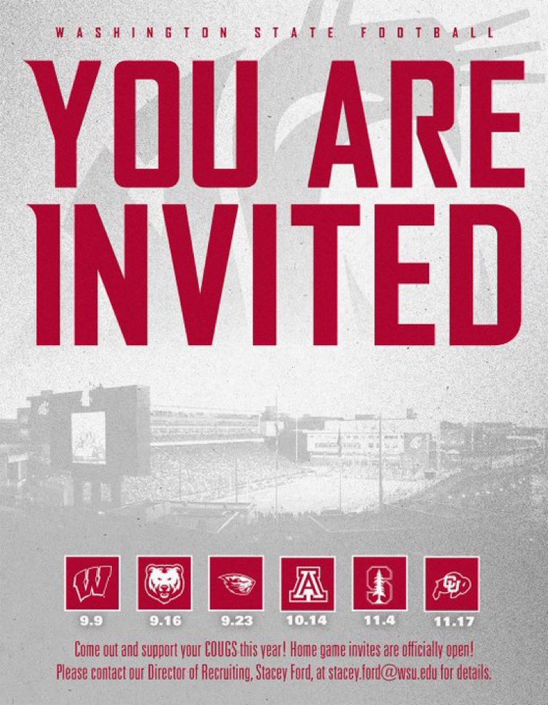 Thanks for the game invite @RSchlaeg_WSUFB I’m excited to come out!
