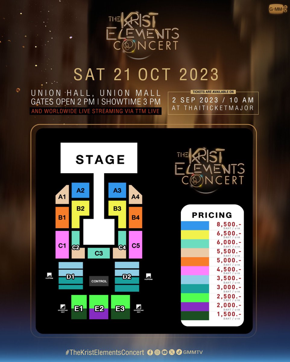 krist_est's tweet photo. ตารางงานของพวกเราวันนี้

✨ กดบัตร 'The Krist Elements Concert'

⏰ เวลาขายบัตร 10.00 น. 
🎟️ ซื้อบัตรได้ทาง Thaiticketmajor
https://t.co/AM1OE6SGJv

📌 1 รอบการแสดง
🗓️ วันเสาร์ที่ 21 ตุลาคม 2566 
⏰ เวลา 15.00 น. 
📍 Union Hall, Union Mall And worldwide live streaming via TTM LIVE

#TheKristElementsConcert
#KristPerawat 
#ยูยู่ของคุณพี
