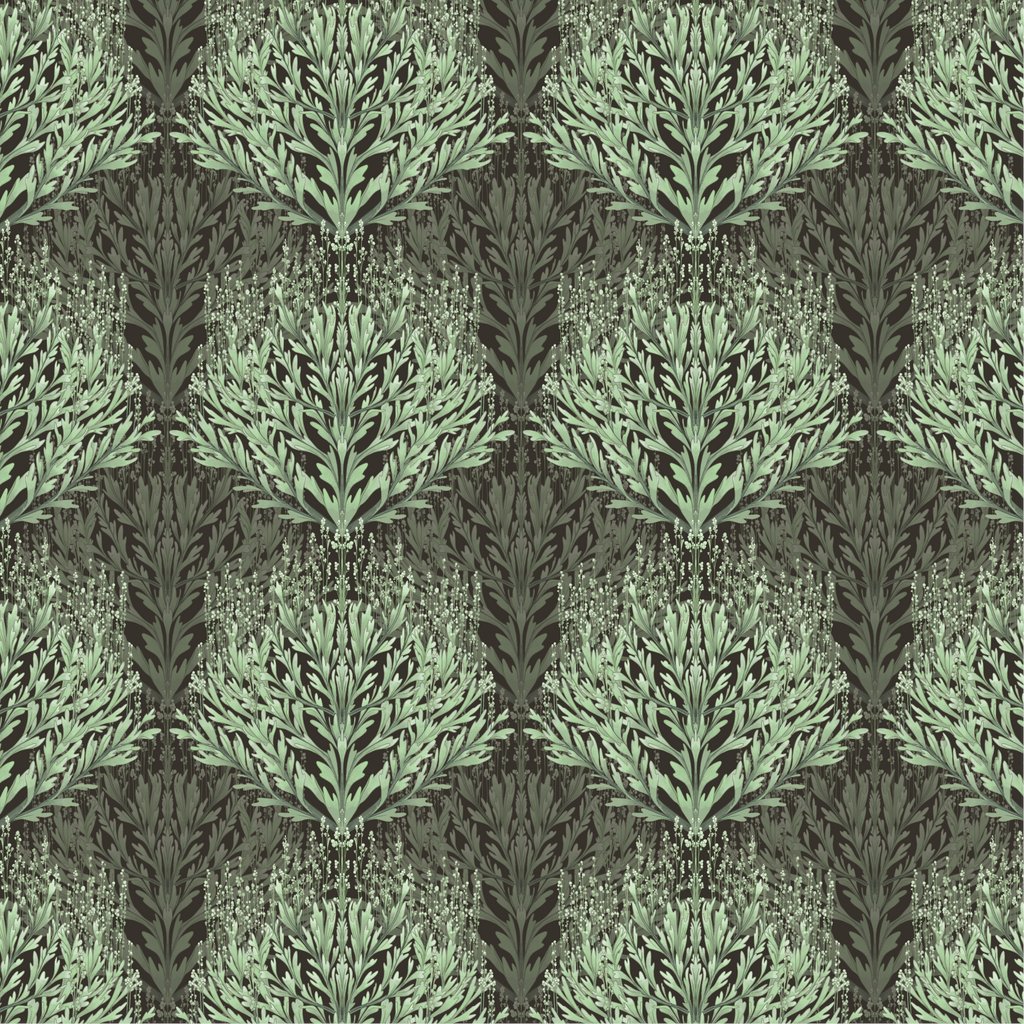 mairinkareli's tweet image. Its not monday but here is a fun #maximalist #patternonpattern " it's too much but I love it" interior! I adore the sage pattern on the couch! - less saturated mille fleur pattern as the wallpaper, the sage mandala as wall art. #mockupmonday #Maximalistdecor #dopaminedecor