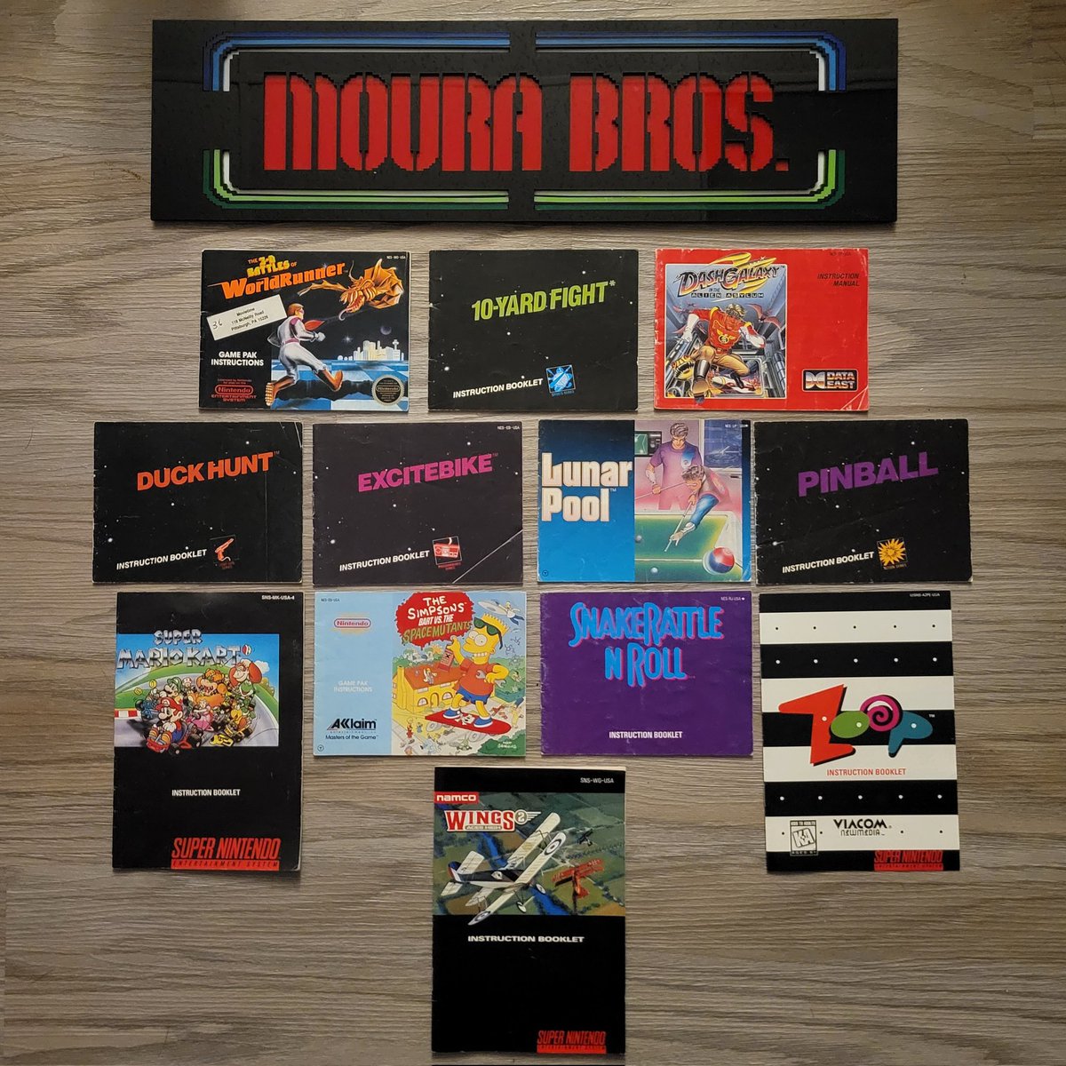 MouraBros's tweet photo. Instruction manual pick-ups from Steel Collectibles in Kennesaw, GA and eBay over the summer
#pickups #Nintendo #nintendoentertainmentsystem #nes #supernintendo #snes #instructionmanual #3dworldrunner #duckhunt #excitebike #pinball #thesimpsons #supermariokart https://t.co/9PL2TSEaoV
