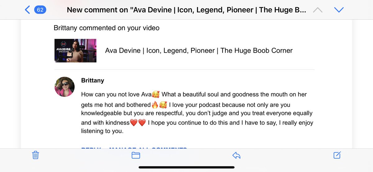 Okay, so I just had to share this comment from <a href="/thebrittanyxoxo/">Brittany Elizabeth Welsh</a> on the <a href="/1avadevine/">Ava Devine Official</a> episode!! It’s such a beautiful and wonderful comment!! And it reinforces my belief that I have a good show!! Thank you so much Brittany!!