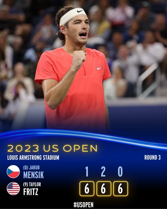 Fritz defeats Mensik 6-1, 6-2, 6-