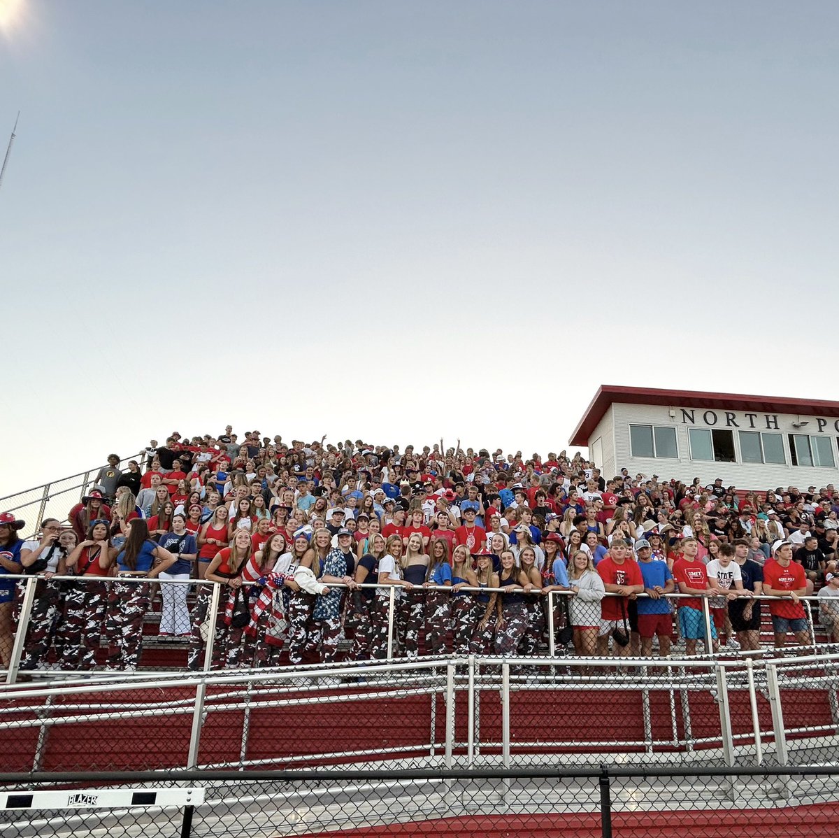 NPstudentsec0's tweet photo. North Polk students supporting the comet fb team in USA gear on Labor Day weekend!! โค๏ธ๐ค๐
@northpolkcomets #uslay https://t.co/K8KUr2LNXN