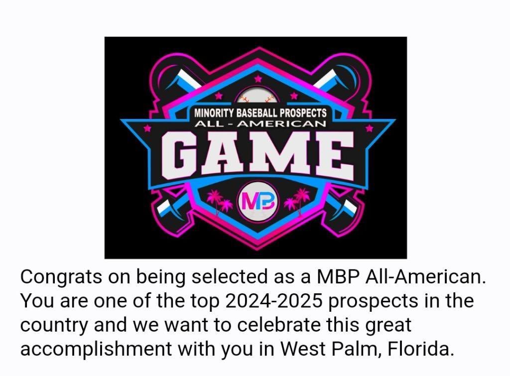 Blessed to be selected. Thank you Minority Prospects <a href="/MBPTakeover/">Minority Baseball Prospects</a> <a href="/BenHallbsb16/">Ben Hall</a> <a href="/Ejmccummings12/">Elliott McCummings</a> <a href="/eautry23/">Eli Autry</a>