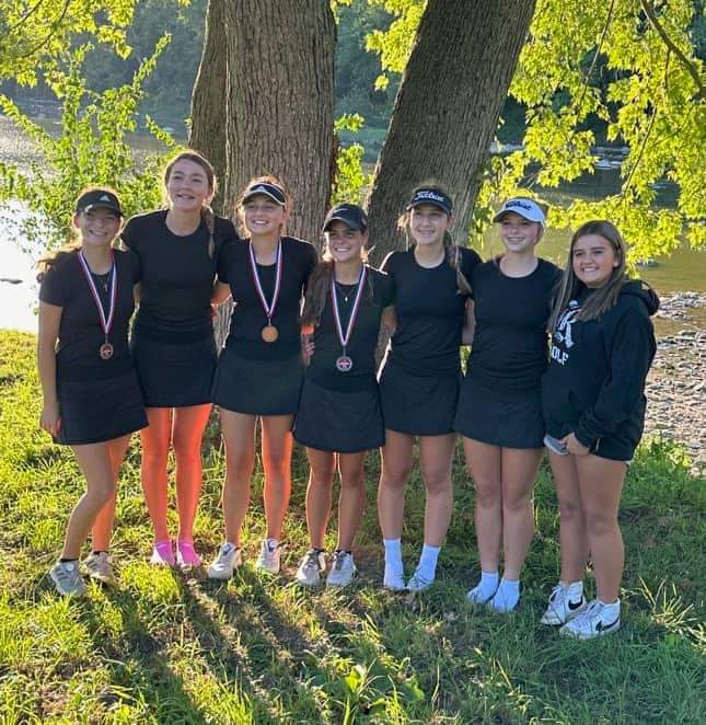 ZebraGolf's tweet photo. Another great night of golf for the lady zebras.  Congratulations to Olivia Bailey on firing a solid 34, which meshed nicely with great rounds by Ava Thomas (37), Payton Moore (39), and Lexi Haughs (47).  Team score 157. https://t.co/ZqE9Be0eR7