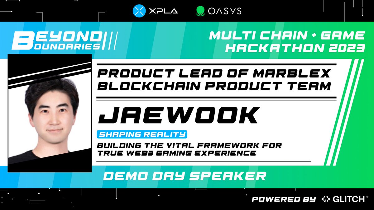 GlitchHackathon's tweet photo. 🚀 Shaping Reality in #Web3Gaming!
🗣️ Jaewook from Product Lead of MarbleX Blockchain Product Team(@GrayWorld_io, @MARBLEXofficial) dive into building the framework for true Web3 gaming experience.
✨ Don’t miss these insights from the industry leaders! #ShapingReality #DemoDay https://t.co/Pf68vLBV0N
