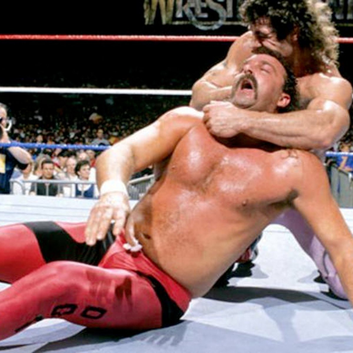 Jakks custom of @jakethesnakeddt from his WrestleMania IV match against Rick Rude. Swipe ⬅️ for more pics. DM me for commissions!