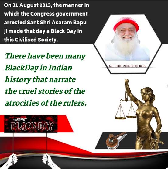 SuratAshram's tweet photo. It's been 10 Yrs Of Injustice wid innocent sant😡 
31 August - Anyay Diwas🏴

In आसाराम बापू जी case #सत्य_हुआ_शर्मसार bcz despite being all evidence in favour, innocent saint still is in Jail &amp; not even bail granted for a day..

Isn't it Pre-planned Conspiracy ?
Anyaay Kab Tak ? https://t.co/caEp9zoNw9