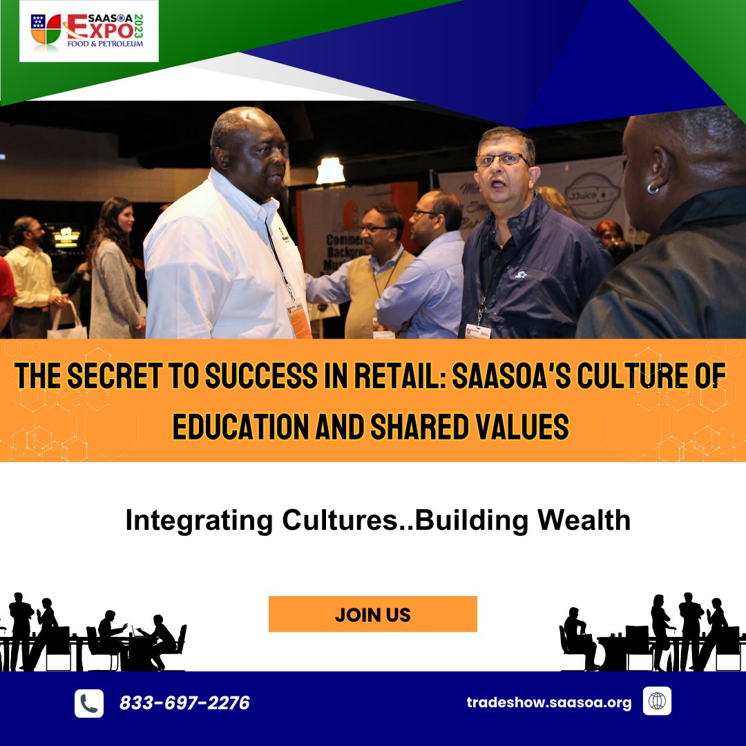 SAASOA's tweet image. Unlocking Retail Success: SAASOA's Blueprint of Education and Unity 🌟 Join the journey towards prosperity by connecting with our shared values. Ready to build wealth together? Contact us at 833-MY-SAASOA ortradeshow.saasoa.org. Let's weave cultures into the SAASOA tapestry.