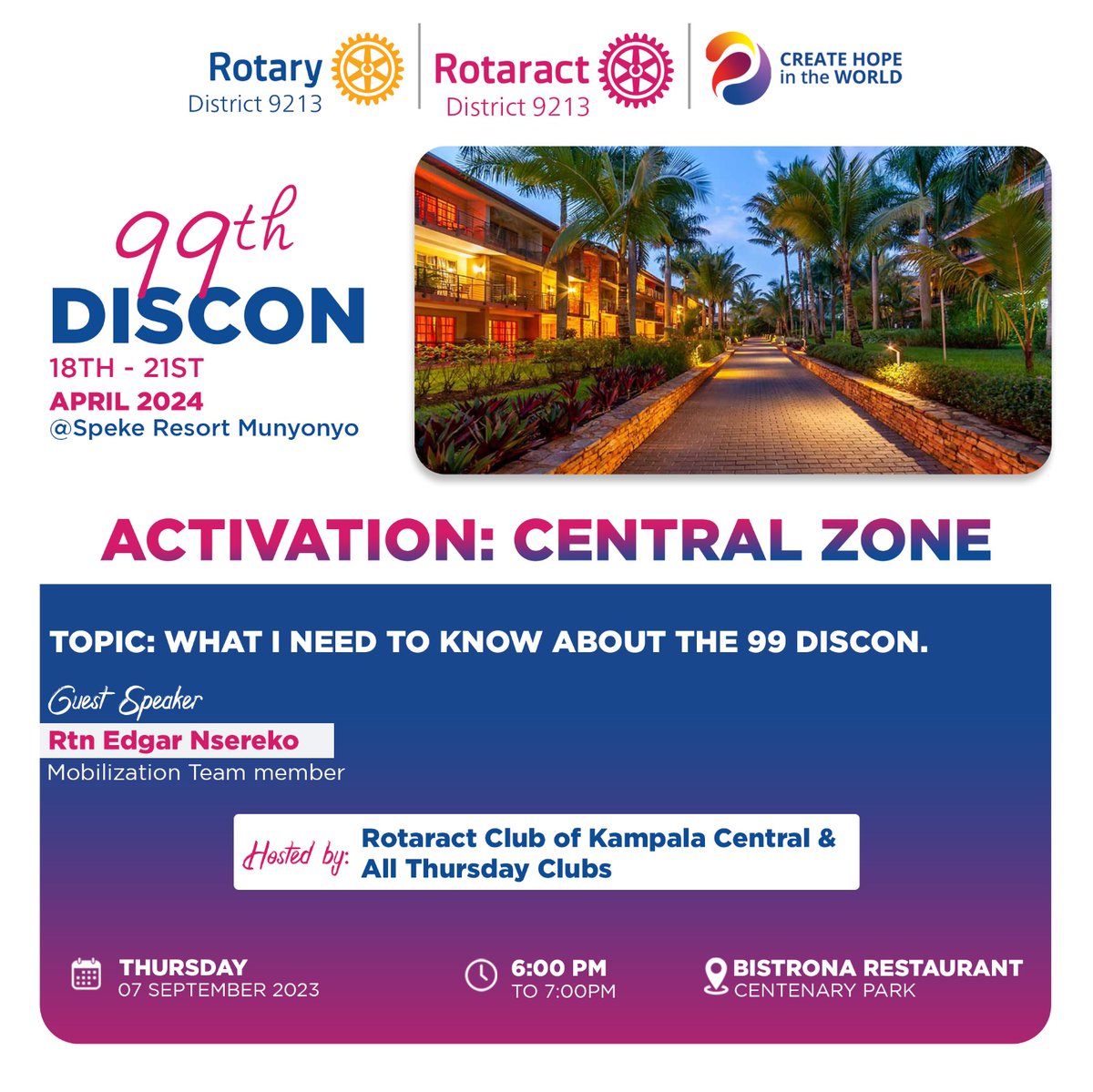 Shalom Hope Creators, Rotary and Rotaract D9213 is inviting you for their first caravan. You have questions about the 99th DISCON worry not, Just Mark your calendar and join us for an elaborated session about the *99th DISCON*.<a href="/rotaryd9213/">Rotary District 9213</a> <a href="/RotaractD9213/">Rotaract District 9213</a>