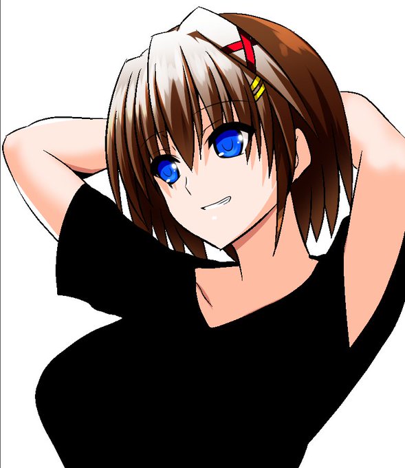 やっぱはやてちゃんはこういう顔させたくなるのであった。原稿は素っ裸だから黒いTシャツ着てもらったのである 