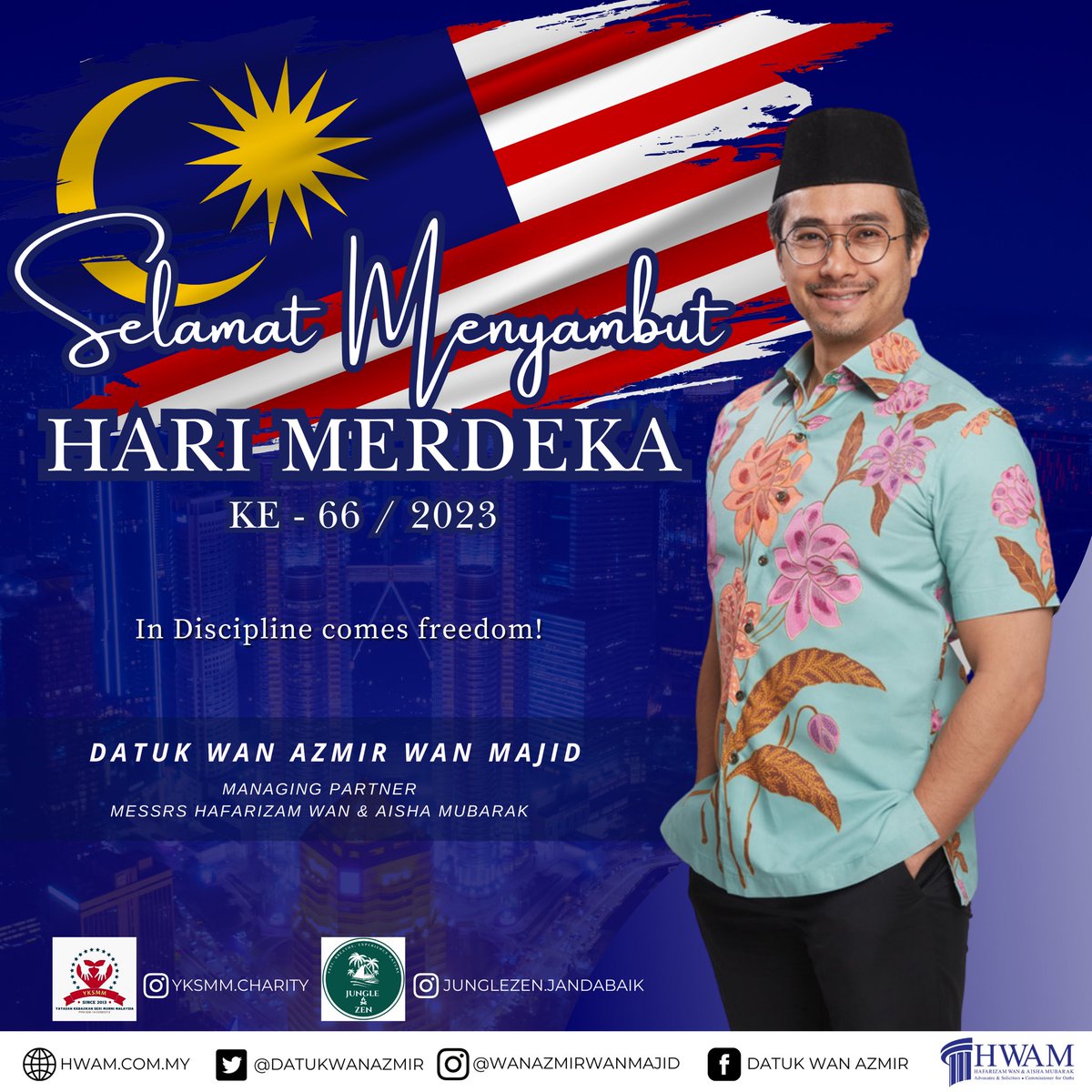 datukwanazmir's tweet photo. Life without Liberty is like a body without spirit. Selamat Hari Merdeka!
#hwam #malaysia #merdeka #independenceday #merdeka66 https://t.co/sYImzN0D0Z