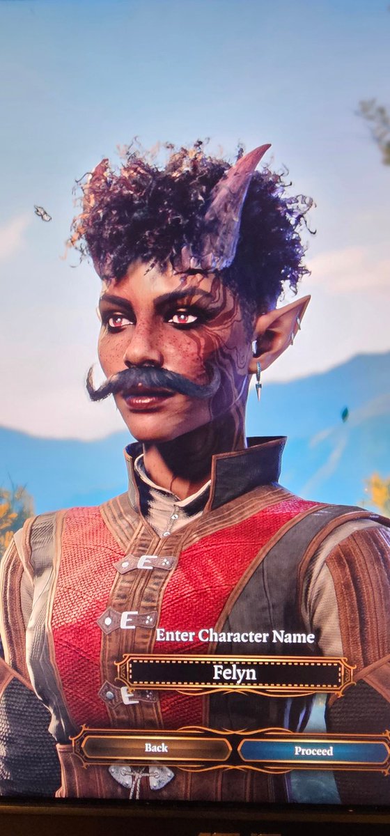 I assume everyone is playing BG3 now. So here's my chara. I hope you like shitty phone pics.
Tune in next time when I get to the dress up part of the game. (Is there a dress up part???) Tune in to find out.