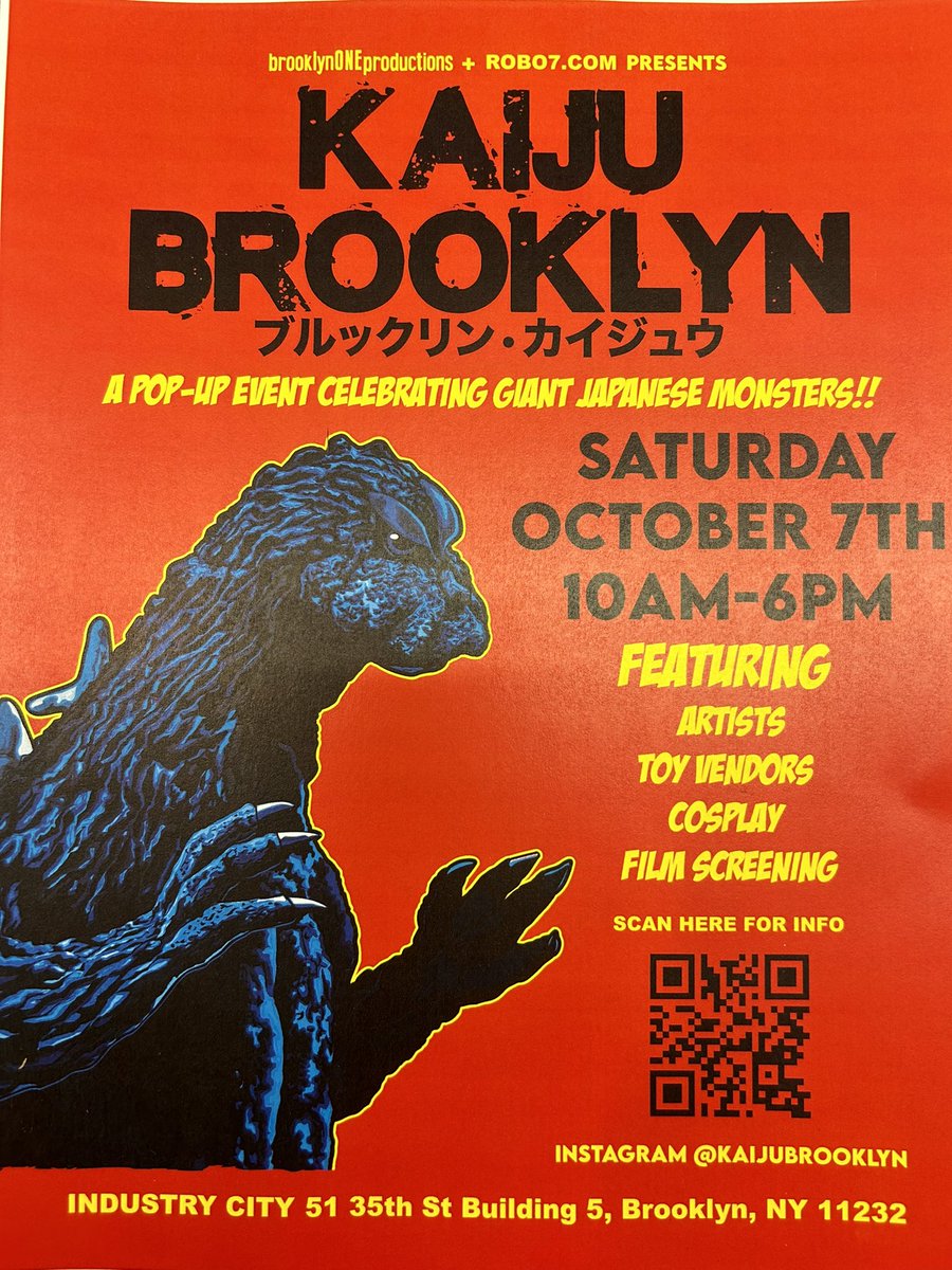 @KinokuniyaUSA Today, a man who’s involved in an organization asked us if we can put flyers in the store so I post it here as well 👍👍👍

Btw, enter this event, actually you need to buy a ticket 🎟️ 

Look up on IG → KaijuBrooklyn 

#godzilla #japanvillage #kaiju #tokusatsu #Brooklyn