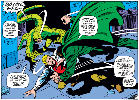MarvelADay's tweet photo. #MarvelADay #Cap151 Steve Rogers is busy moping when he is ambushed by the Scorpion and Mister Hyde. - JRW https://t.co/PLCyvfBFjL
