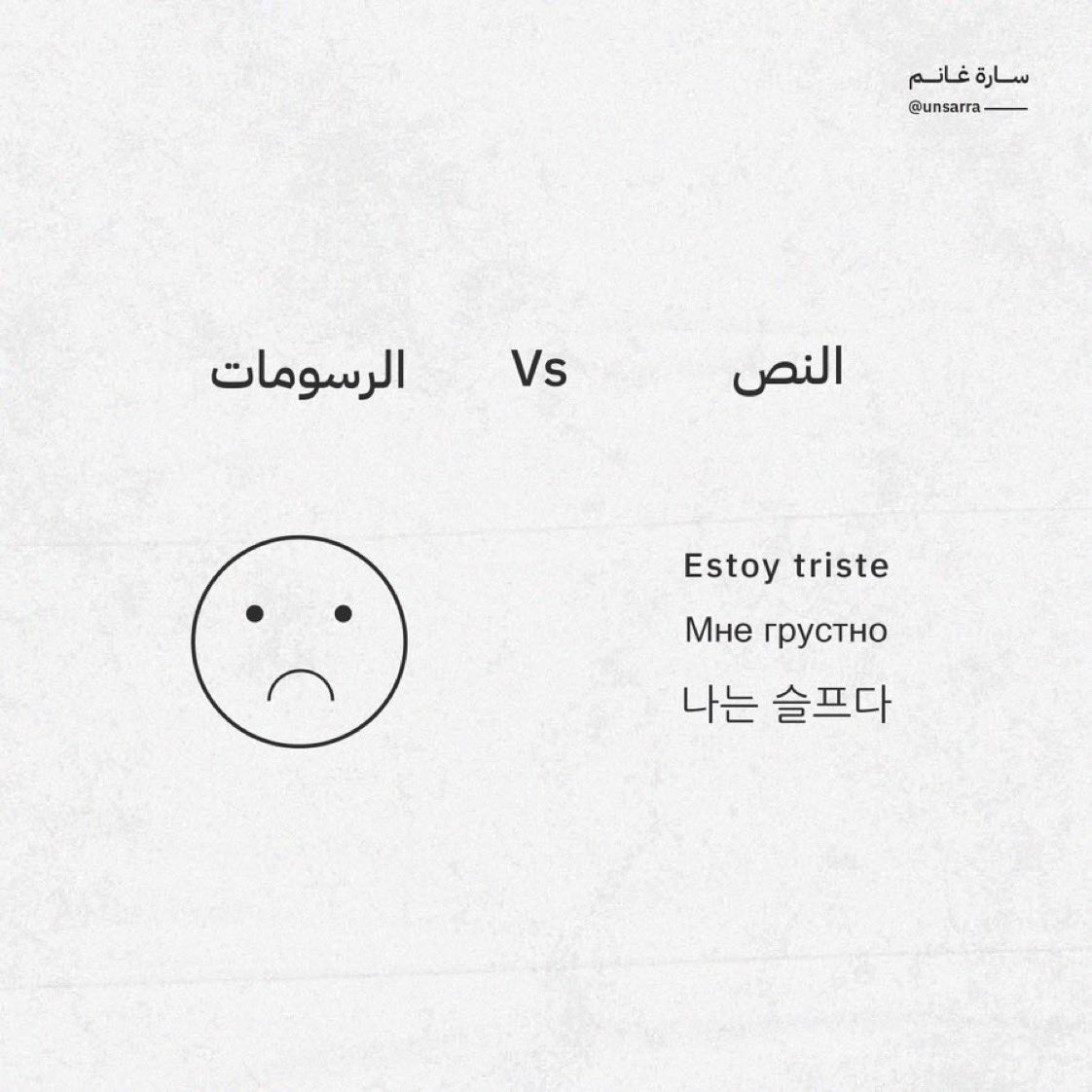 M__Z_97's tweet photo. هل في لغة عالمية للتواصل الجميع يفهمها؟ 

— نعم 

لو نلاحظ على اليمين مكتوب نص محد راح يفهمه إلا الأشخاص الناطقين بهذه اللغة.. بالمقابل راح تفهم الشكل الي على اليسار بغضّ النظر عن لغتك وثقافتك

لذلك -النصوص مشروطة باللغة-لكن الصورة وسيلة عالمية للتواصل نقل الأفكار واثارة العواطف. https://t.co/GByoPq3JH9