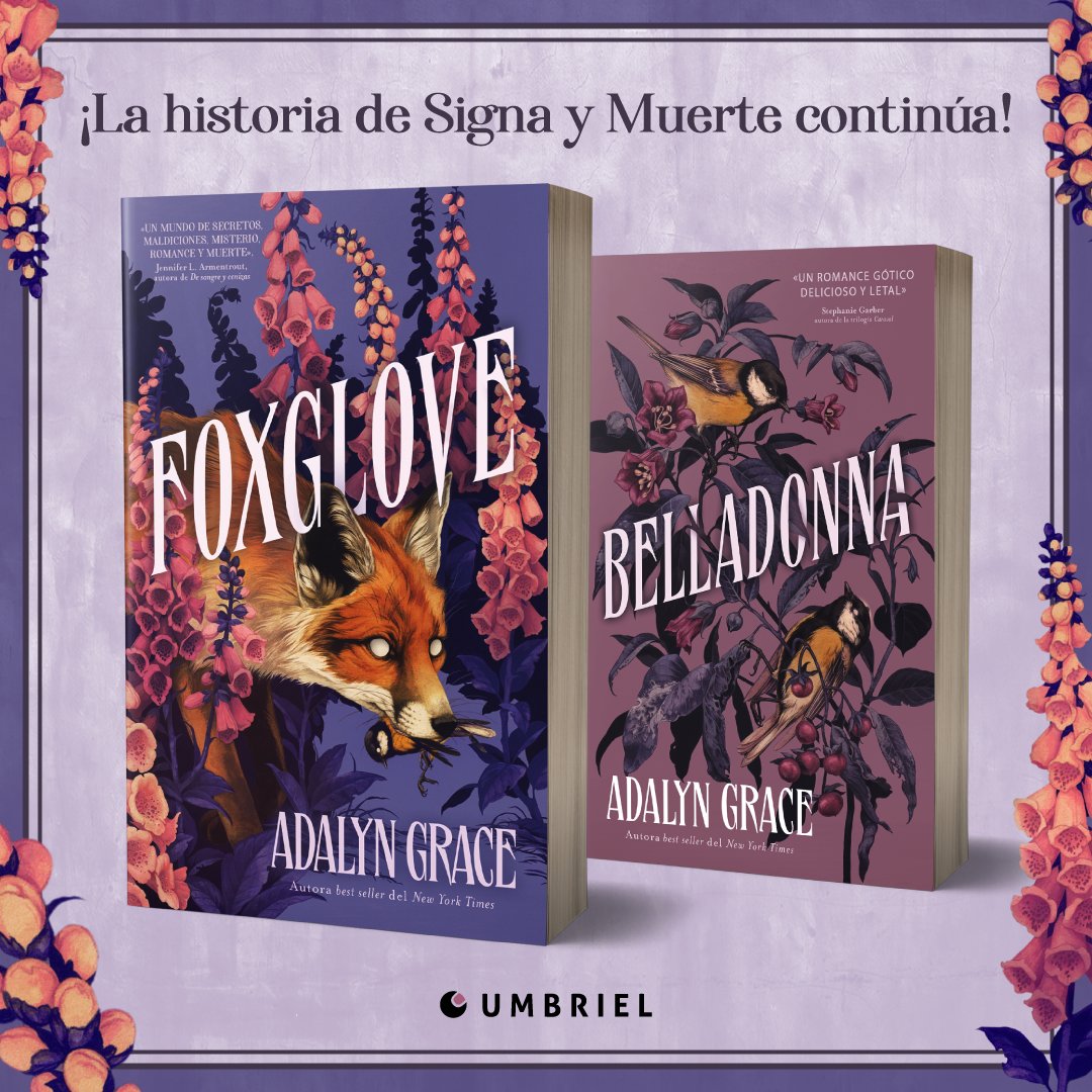 ¡#Foxglove de @AdalynGrace_ ha debutado en el puesto núm. 1 del New York Times! 😱 En español publicaremos la secuela de #Belladonna el próximo 5 de septiembre 🥳