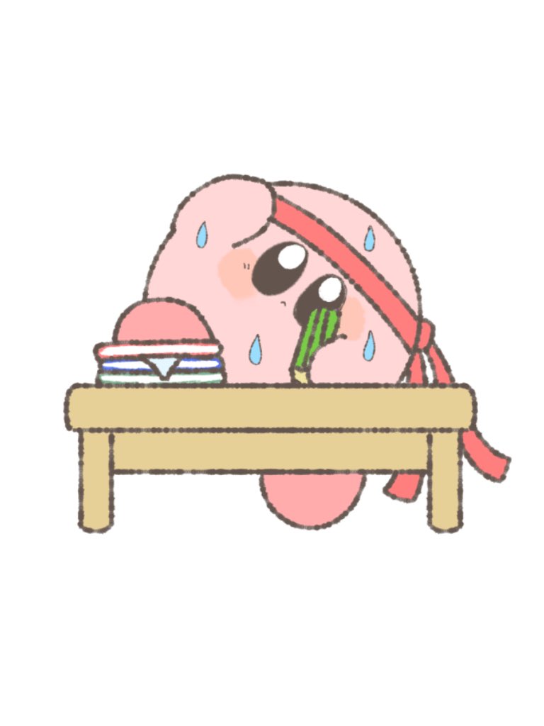 kirby no humans simple background sweat white background solo food eating  illustration images