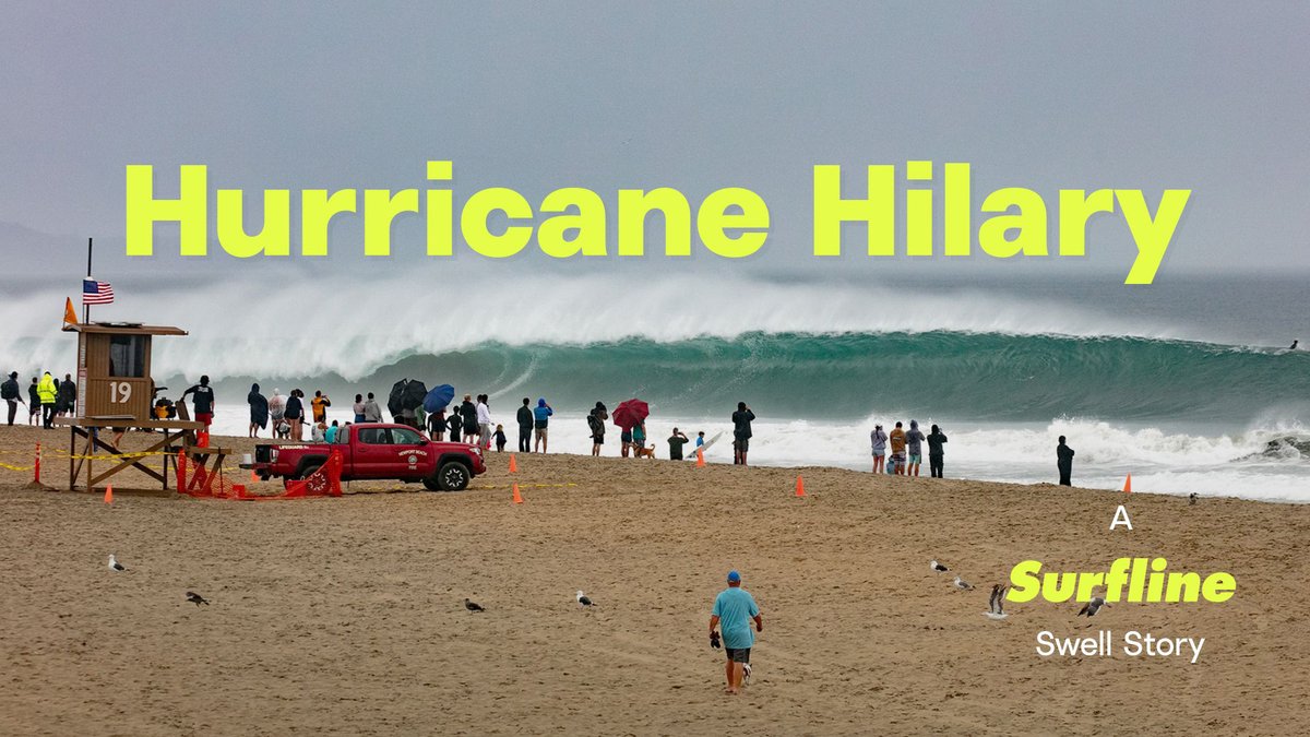 surfline's tweet image. One wild weekend in SoCal. Watch the full Hurricane Hilary video in the link below. 
surfline.com/surf-news/watc…