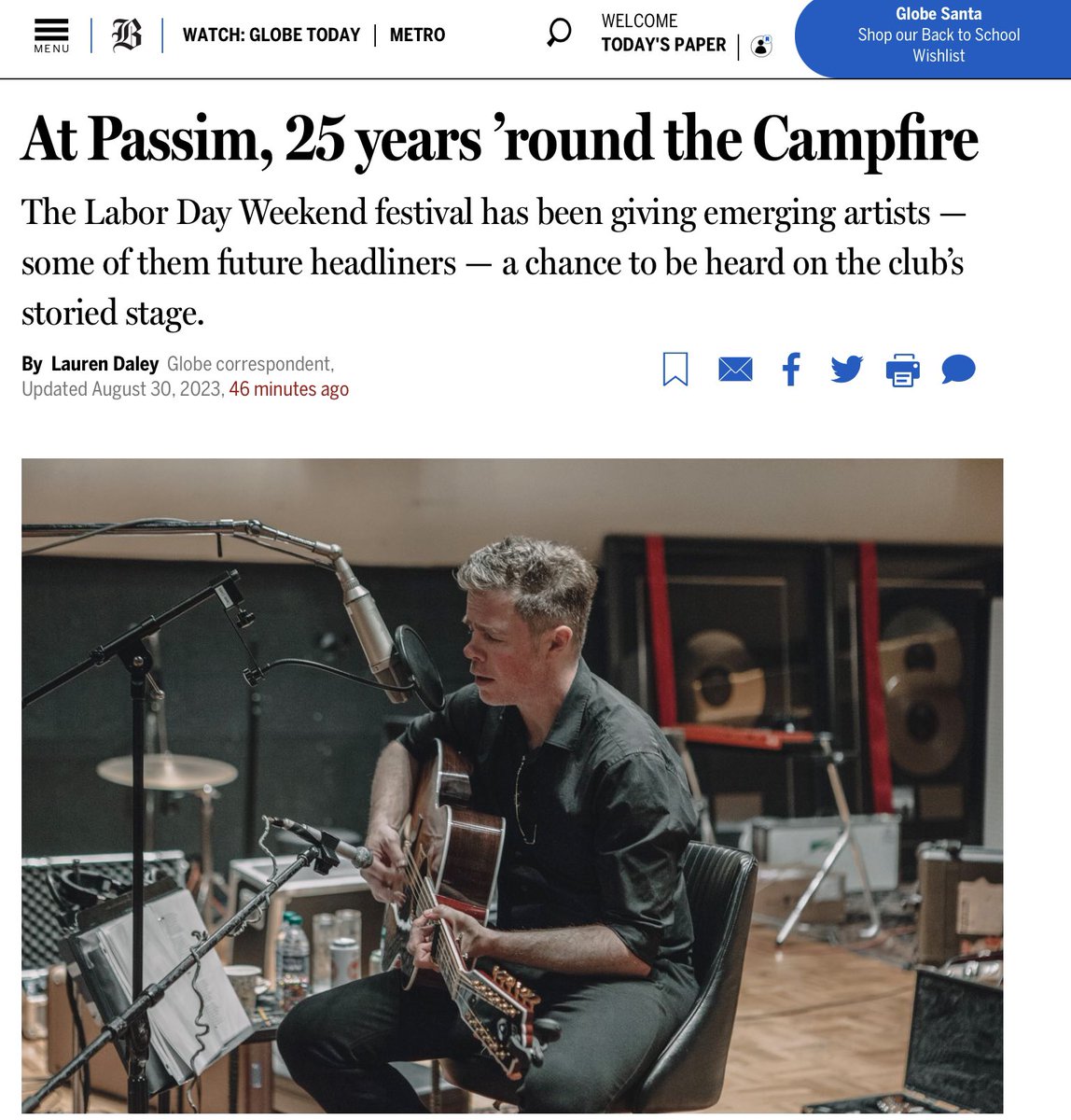 My latest for @BostonGlobeArts: it’s been 25 years ‘round the Campfire Fest at @clubpassim. The #labordayweekend fest has seen @joshritter, @marygauthier_ @ReginaSpek, @davidwaxmuseum, @LoriMcKennaMA & more Names 🔥 bostonglobe.com/2023/08/30/art…