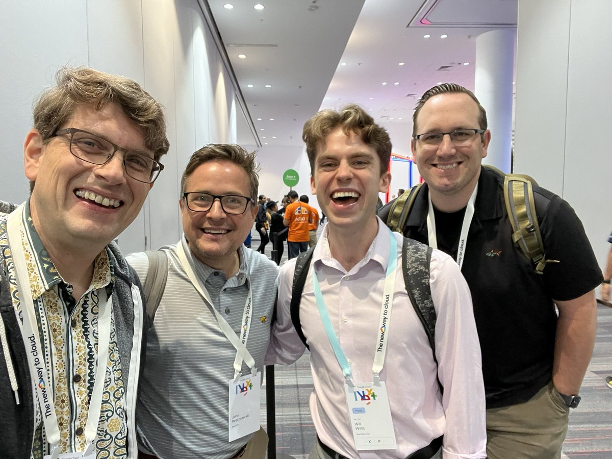 jasonacox's tweet photo. Great to see fellow INVU co-author and good friend @rzesz with @dontrebootme and Will Willis at #GoogleCloudNext https://t.co/3si1cLUUKB
