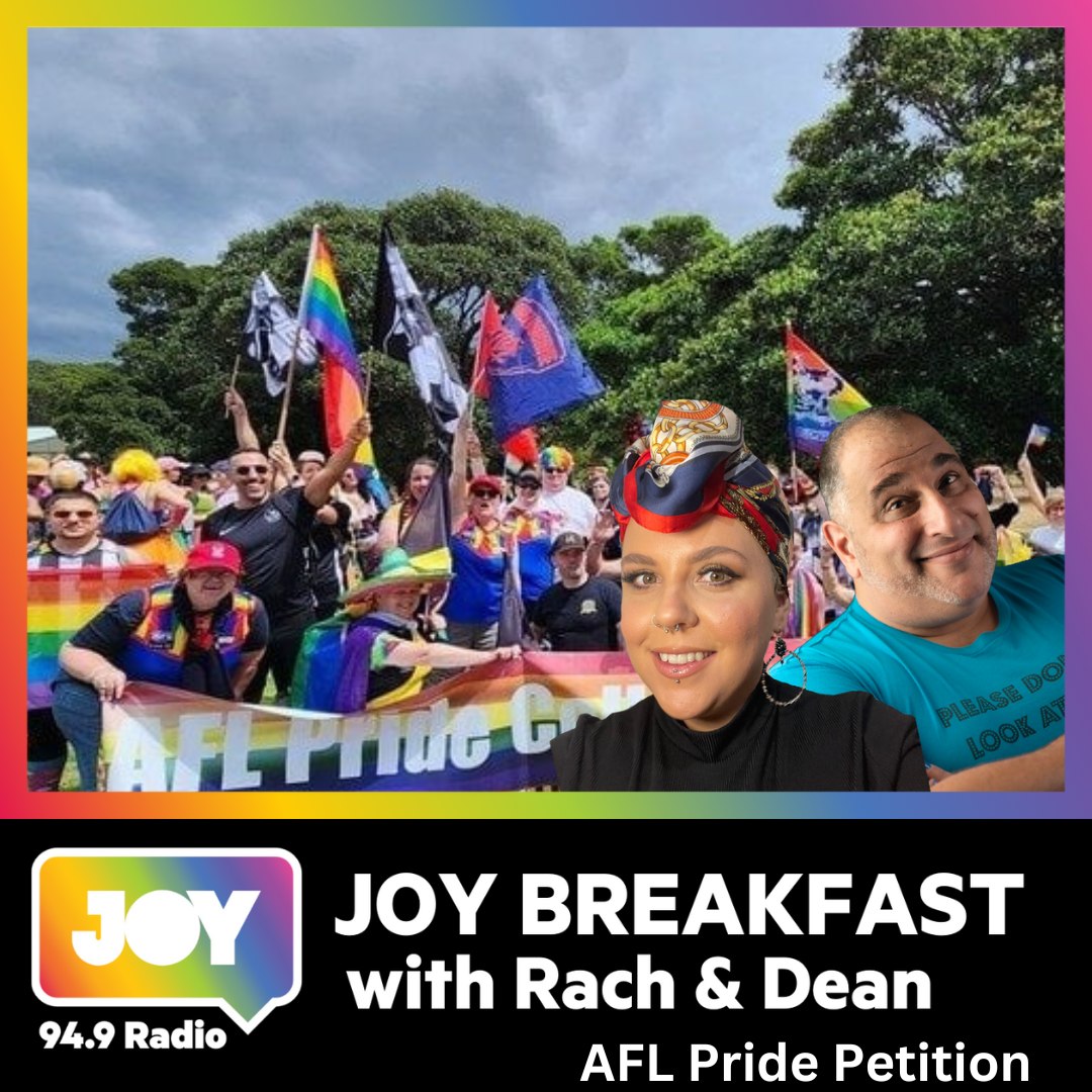 <a href="/FionaNewton77/">Fiona Newton</a> joins us now on #JOYBreakfast to discuss the petition to eradicate homophobia in Australian Rules Football by the leagues  supporter groups &amp; make it safe &amp; inclusive. Join us on <a href="/joy949/">JOY Media</a> &amp; find  out more at  
buff.ly/45STwYX