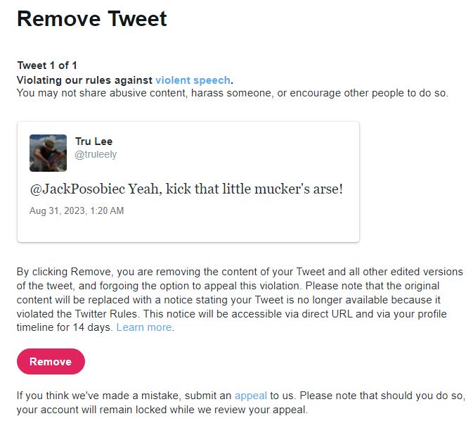 TruleeIy's tweet photo. @JackPosobiec Lol, Twitter safety AI algos at work to stamp out fake curse words in nanoseconds, literally: https://t.co/xaaLFXKULe
