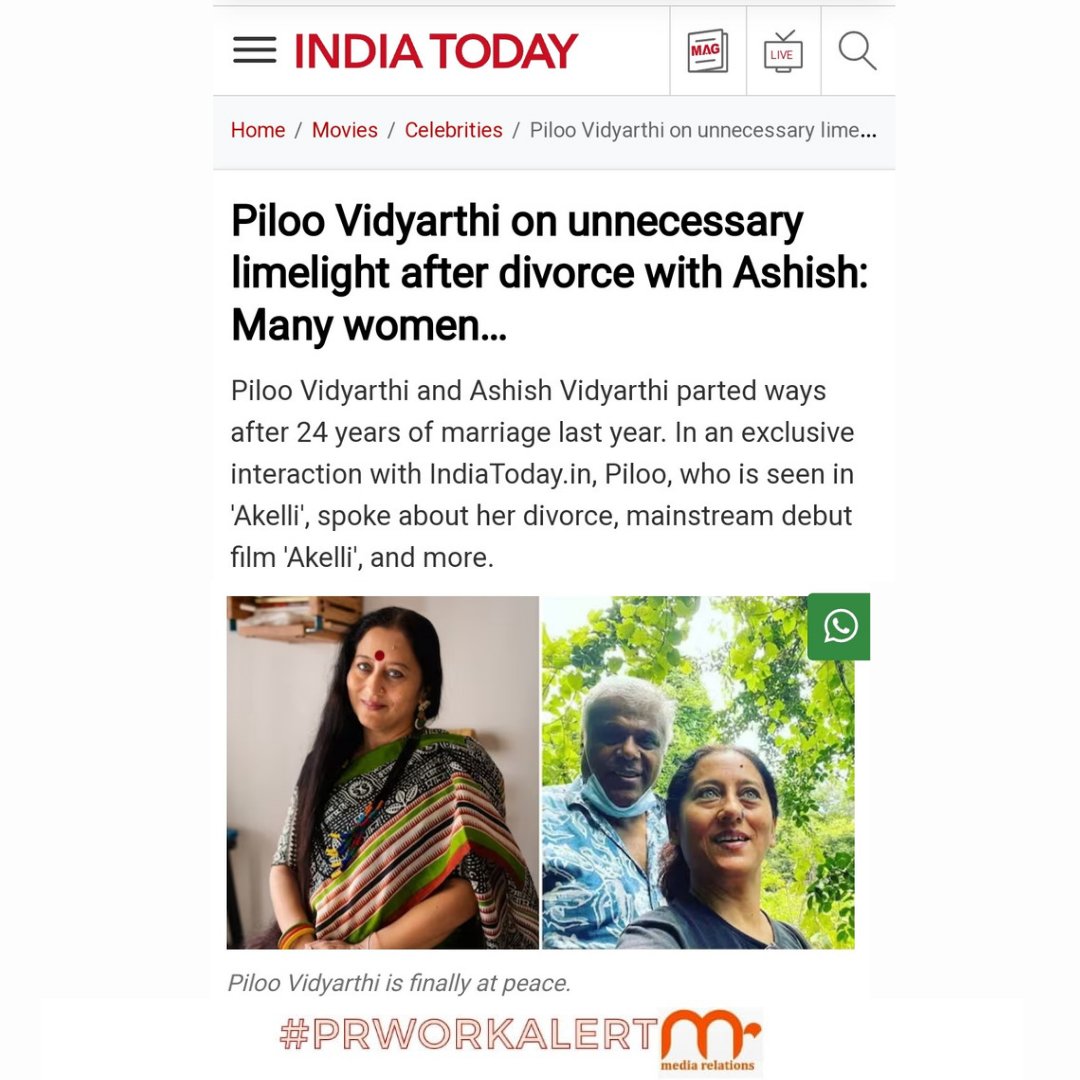 #prworkalert for #piloovidyarthi 

Thanks Anindita &amp; <a href="/indiatoday/">IndiaToday</a> 

Artist's PR <a href="/LopamudraaDaas/">Lopamudra Das</a>

Link : indiatoday.in/movies/celebri…
#India
#bollywoodpr 
#bollywood 
#akelli
#celebrity 
#celebritypr 
#publicrelation 
#mediarelations 
#mediarelationspr