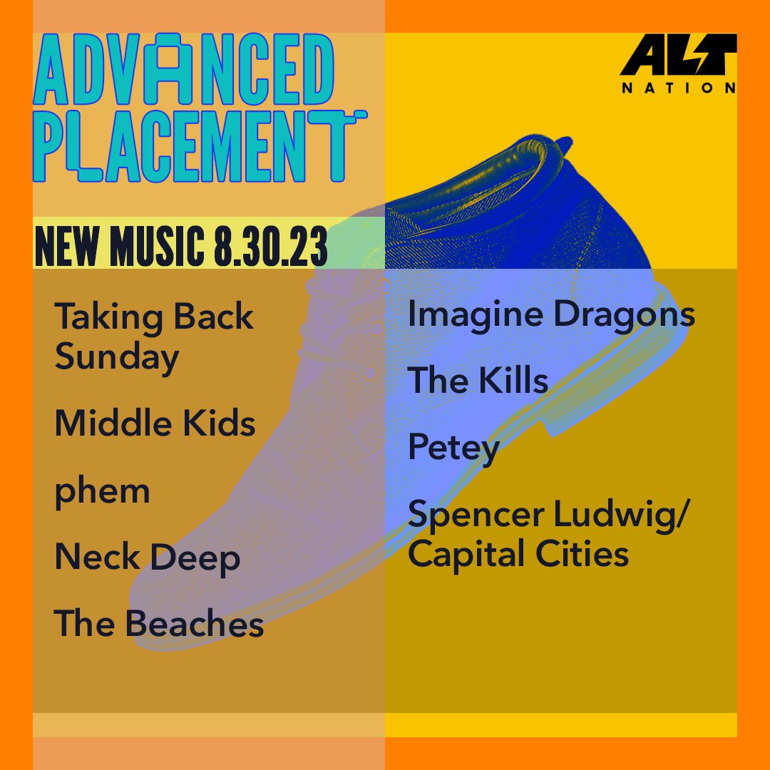 🚨NEW TUUUUUUNES🚨 from <a href="/TBSOfficial/">Taking Back Sunday</a> <a href="/thebeaches/">The Beaches</a> <a href="/Imaginedragons/">Imagine Dragons</a> &amp; more on tonight’s episode of Advanced Placement with <a href="/altregan/">regan</a> ! 7pET/4pPT