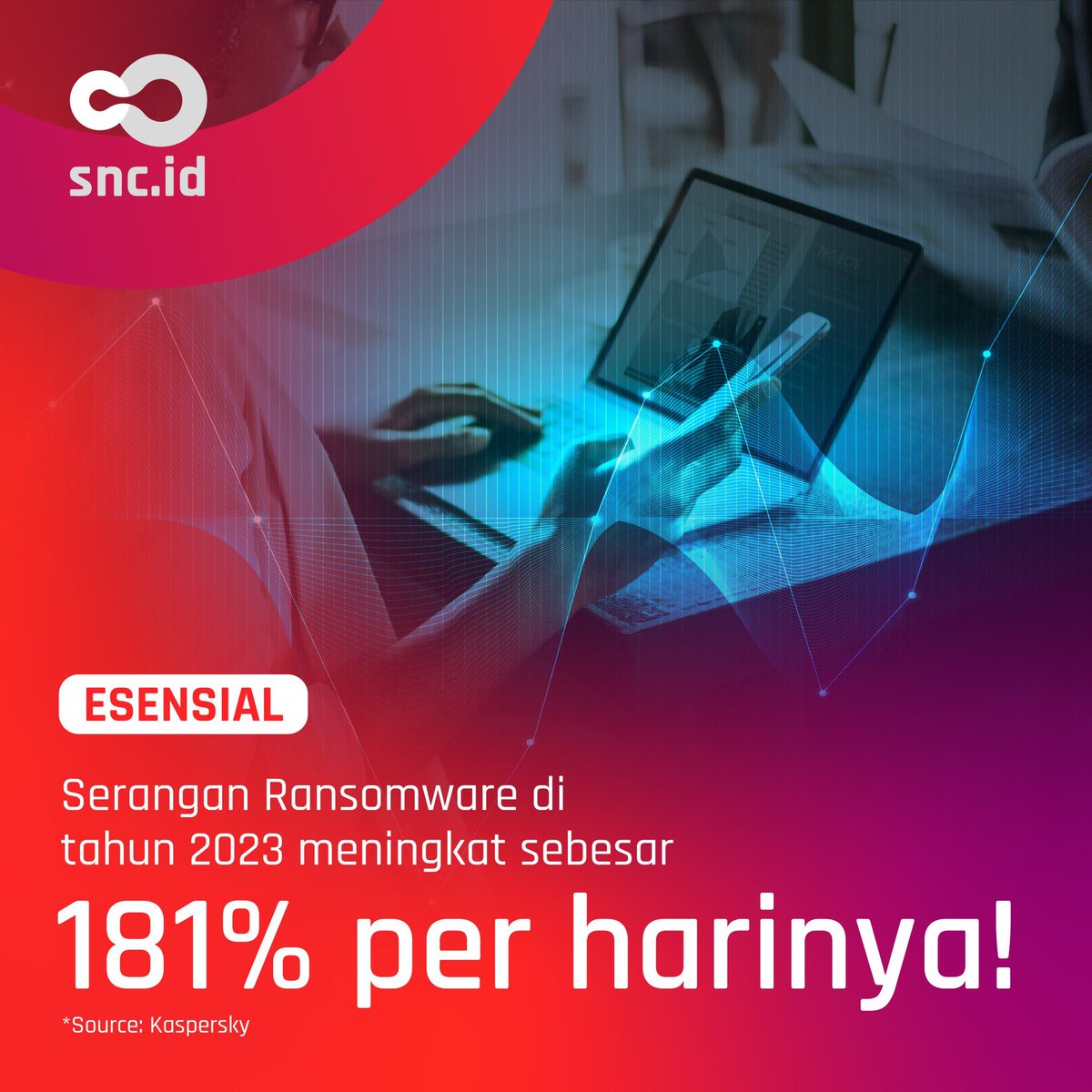 SNC_idn's tweet image. Setiap harinya serangan ransomware terus meningkat, jenis cyberattack tersebut membuat setidaknya berdampak bagi 9,5k file. Oleh karena itu penting bagi kamu untuk menjaga keamanan aset perusahaan.

#YourEssentialPartner #CyberSecurity #Cybercrime #Ransomware