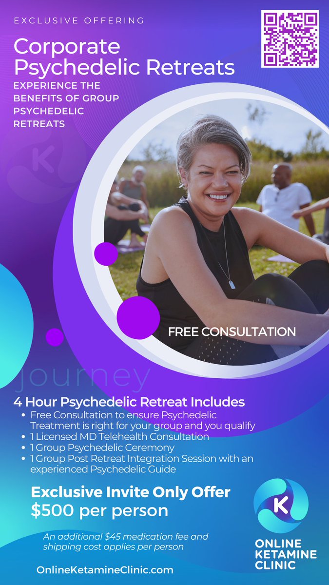onlineketamine8's tweet image. 𝘾𝙤𝙧𝙥𝙤𝙧𝙖𝙩𝙚 𝙋𝙨𝙮𝙘𝙝𝙚𝙙𝙚𝙡𝙞𝙘 𝙍𝙚𝙩𝙧𝙚𝙖𝙩 🌟💛
EXPERIENCE THE BENEFITS OF GROUP PSYCHEDELIC RETREATS

#KetamineTreatment #PsychedelicRetreat #Corporate #LA