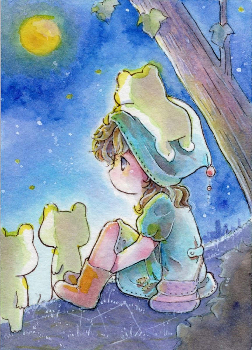 「おはようございます!すこーしだけ涼しく感じた朝。8月も終わりですね今日はスーパー」|チコリ@✨🐸羽根🪶としっぽ展のイラスト