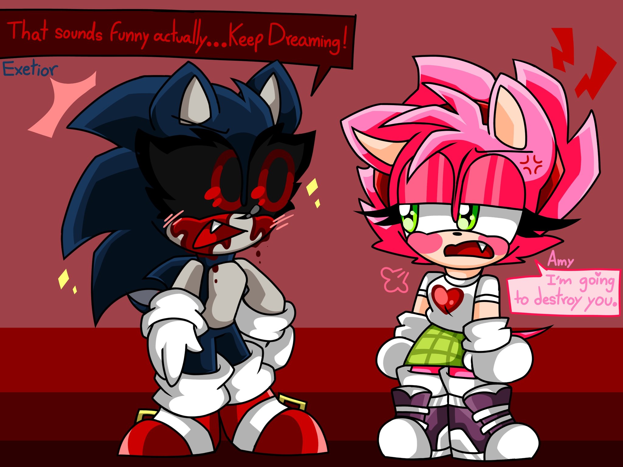 AMY.EXE and SONIC.EXE are in LOVE? or NOT? 