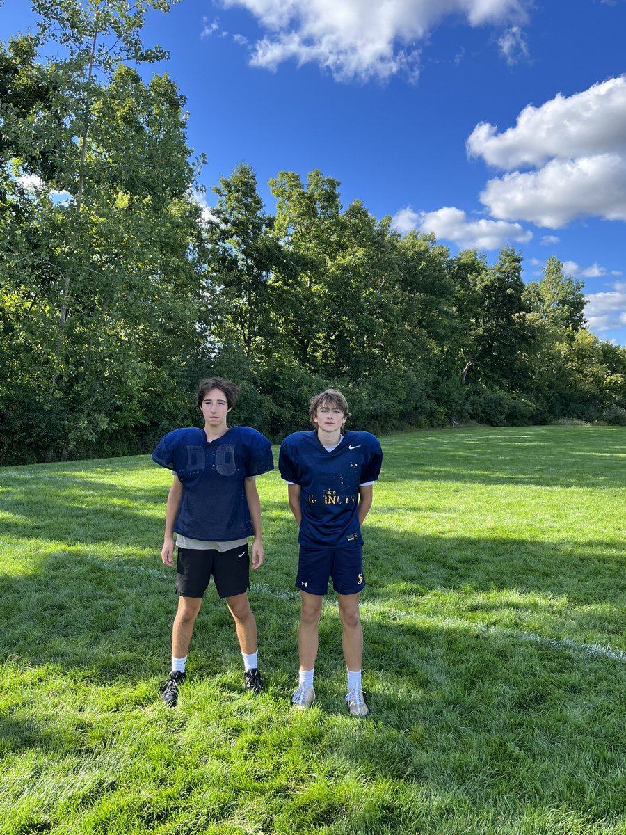 Saline Hornet freshmen tradition. We pick 2 honorary captains based on hard work and effort on scout team. Week 1 captains Ben Reeves and Anderson Ross. Nice work men
