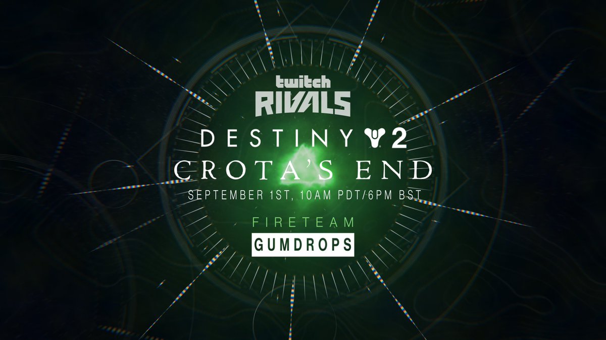 Goggsyy's tweet image. This Friday @ 10AM PDT/1PM EST/ 6PM BST

Deep in the Hellmouth, we shall show Crota his end. 

..don't miss it!  Get your exclusive emblem drop by Tuning in for at least 2 hours  at twitch.tv/okgoggles

Eyes up, Guardians!
#CrotasEnd #RaidRace
