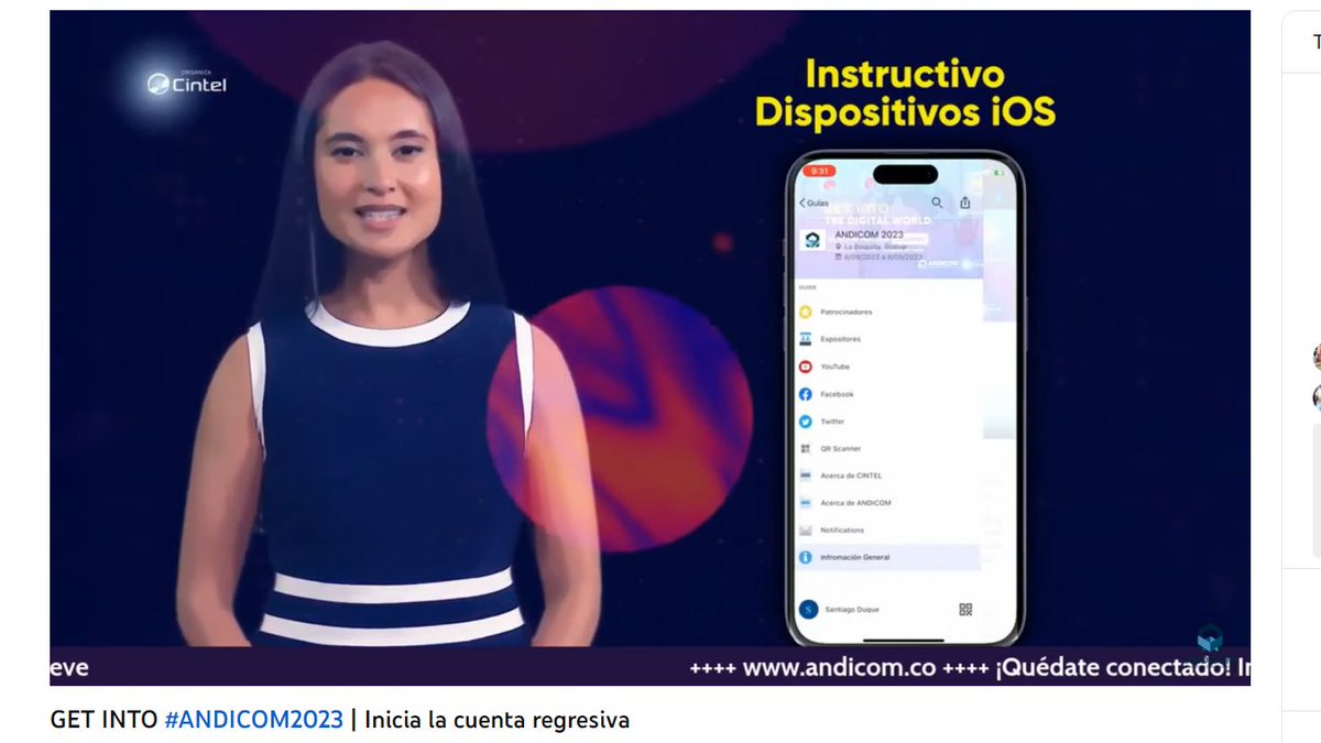 CINTELColombia's tweet photo. ¡Ya estamos conectados en nuestro último #GETINTOANDICOM previo al Congreso!
Durante este espacio, nuestros voceros, Manuel Martínez, Director Ejecutivo y Henán Díaz, Coordinador Académico, conversarán con @JoseCarlosTecno, Editor Multimedia de @ELTIEMPO sobre speakers destacados, agenda académica y todas las novedades que trae el evento en su versión 38.
Conéctate ahora: https://t.co/tt6DneqviX