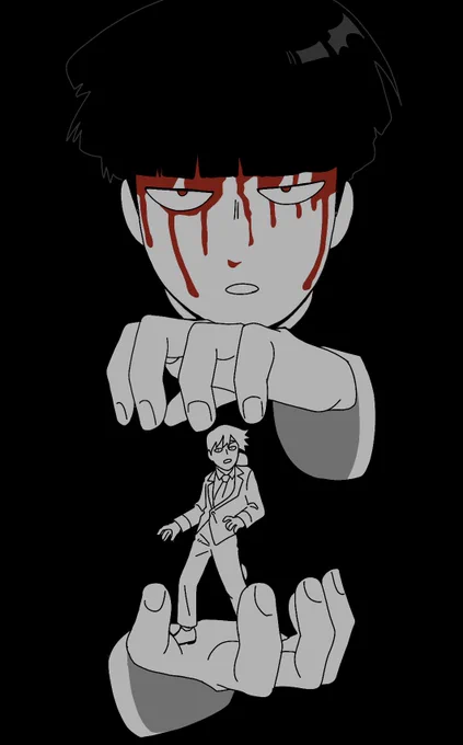 //bloodHere is a frame from an animation I want to work on, and have started to work on Maybe I will redraw it as an actual drawing after #mp100 #ShigeoKageyama #anime #reigenarataka 