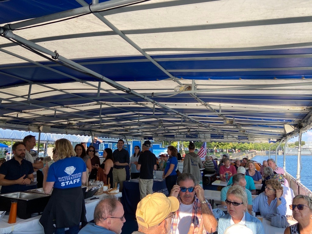 BNWaterkeeper's tweet photo. Thank you to everyone who attended our tour of Lake Erie on the Miss Buffalo last night – and thanks to @Buffalo_Cruises for showing us around. It was a wonderful evening to continue educating people about our climate resiliency projects.  

https://t.co/FbOKuHbmzw https://t.co/BgN3RI883y