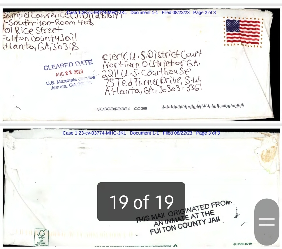 PatrickQuinnTV's tweet photo. UPDATE: Now 8 people have been found dead at the Fulton County Jail since January.

Samuel Lawrence, 34, sent this 12-page, handwritten letter to federal officials begging for help. It was received on August 22. Lawrence was found dead on August 26. Autopsy results still pending. https://t.co/lKrlTXX0BG