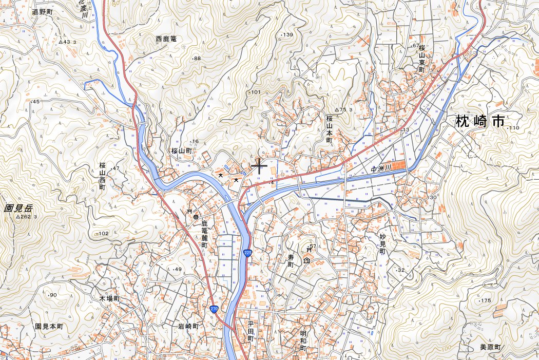 「この辺が劇中の桜山町(実在)です。鹿児島県枕崎市桜山町のあたりにある名もなき山が」|いとどめitodome*のイラスト