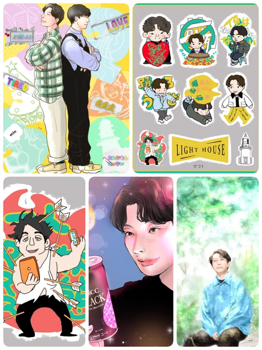 #今月描いた絵を晒そう

1枚目:🔦🏘とCM
2枚目:サブスク堂とCDTV
3枚目:星野源ANN
4枚目:サマソニと生命体と花腐し
入れ忘れたけどVIVANT

今回のMVPは一人RRRな佐久間さん😂 